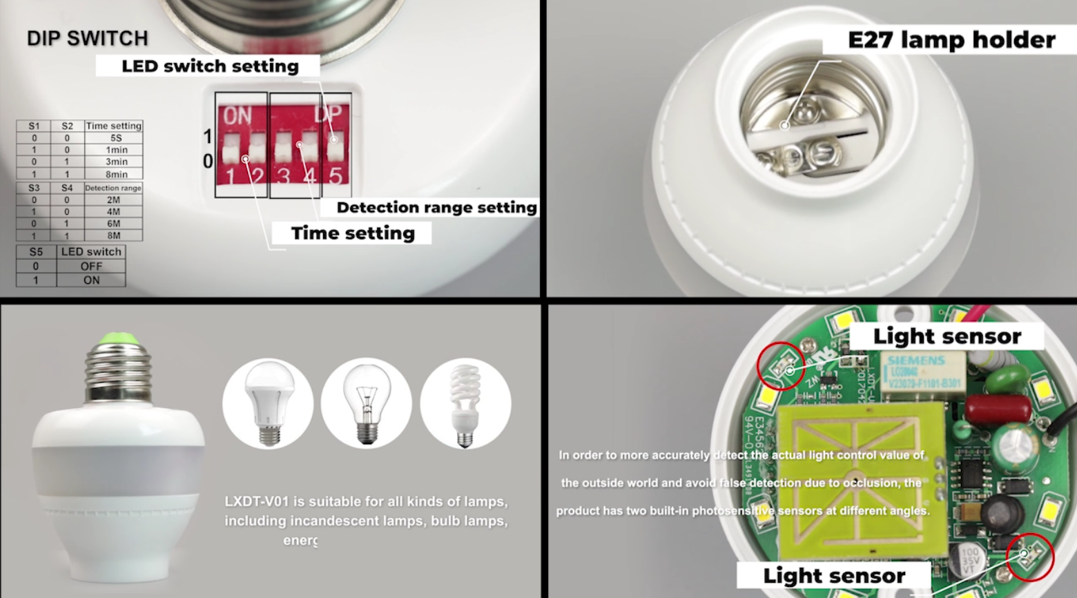 Inteligentní držák mikrovlnné indukční lampy, inovativní design vede budoucnost osvětlení