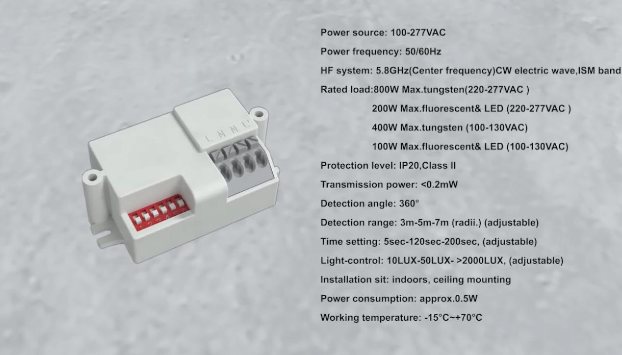 PDLUX uvádí na trh PD-MV1031-5,8 GHz 360 ° mikrovlnný snímač pro inteligentní osvětlení a zabezpečení