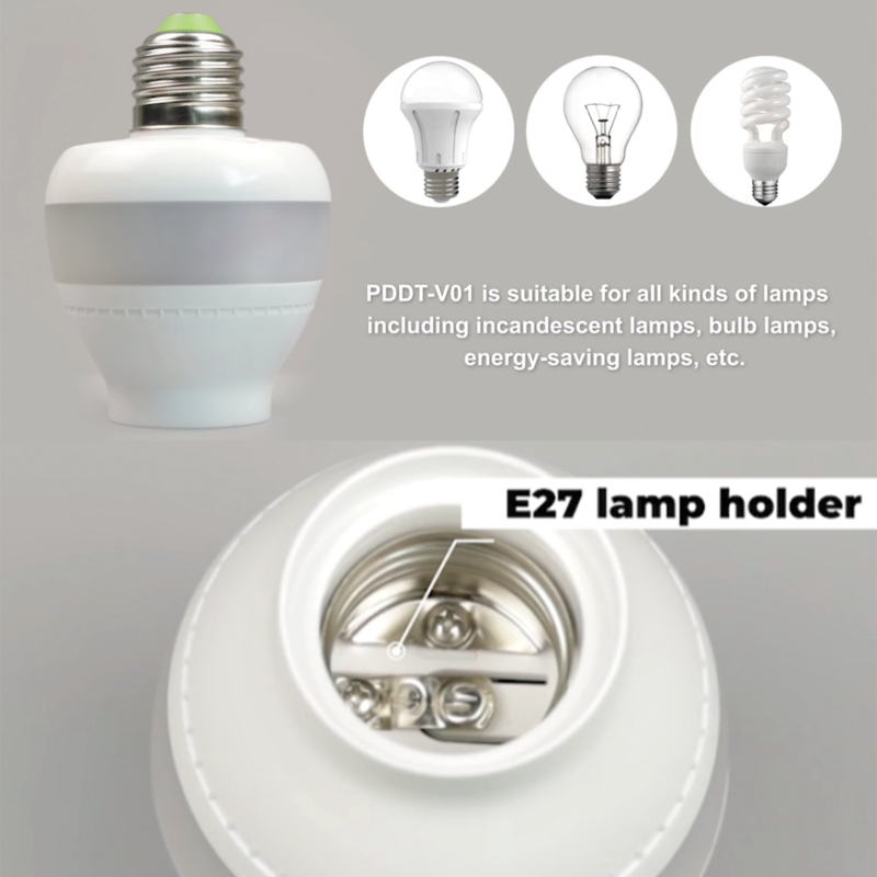 Mikrovlnný senzor PDLux PDDT V01 5,8 GHz E27 držák lampy